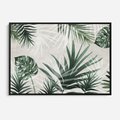 Obraz w ramie 70x50 - Tropikalne Akwarele - tropikalne liście, akwarela - rama czarna