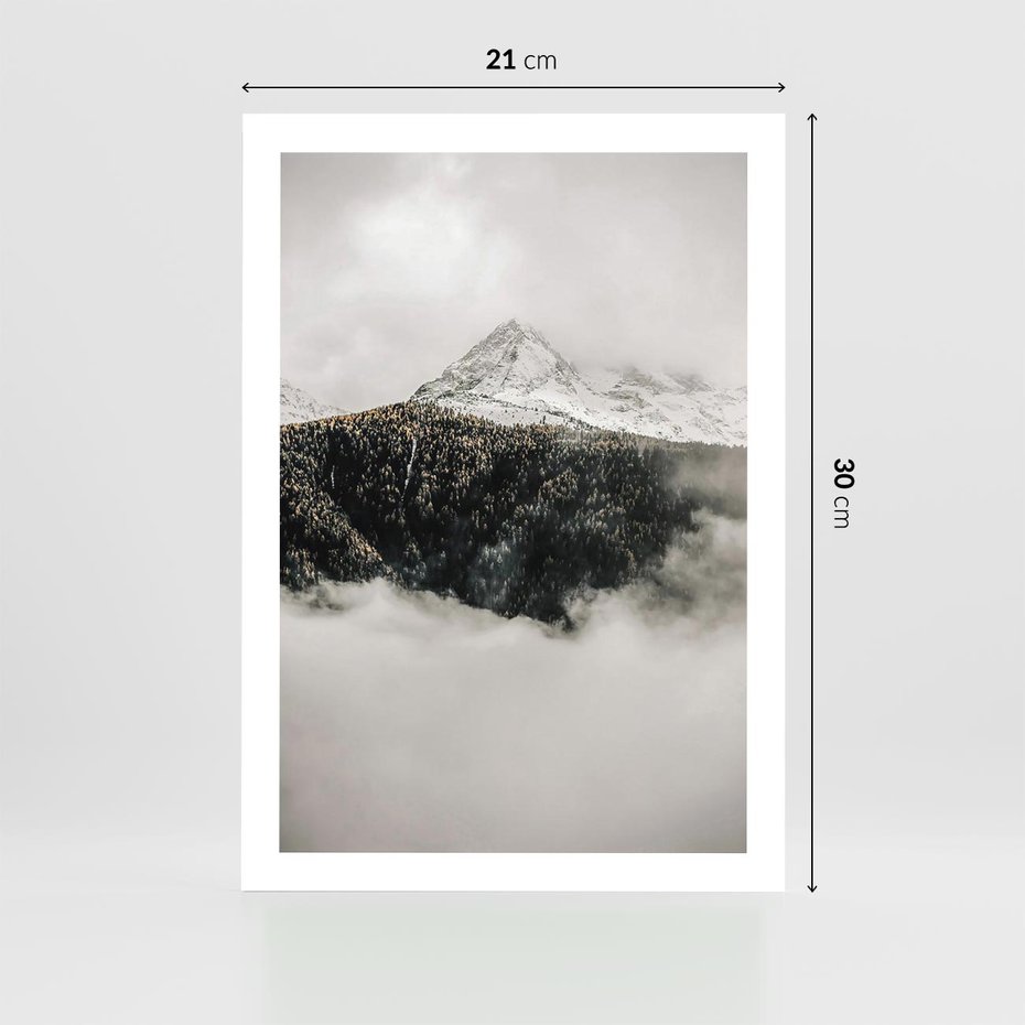 Plakat bez ramy 21x30 - Zimowa Wielkość - górski krajobraz, zima w górach