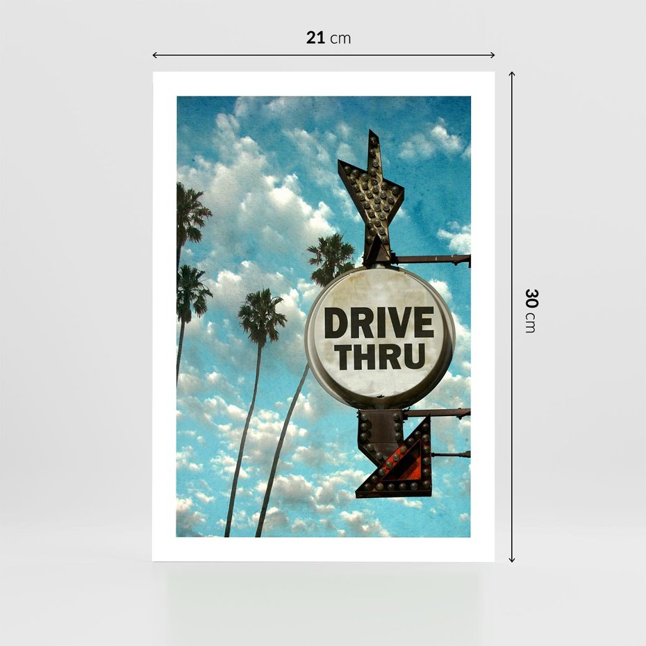 Plakat bez ramy 21x30 - Znaki Palm: Relaksująca Oaza - znak, palmy