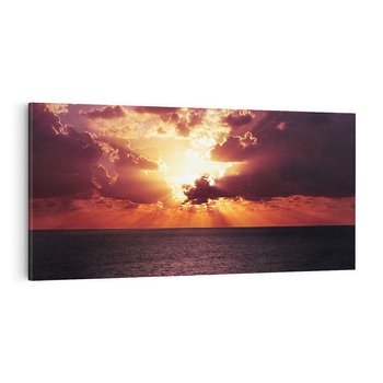 Obraz na płótnie 140x70 - Słońce i chmury nad morzem - słońce, chmury