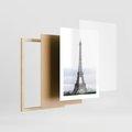 Plakat w ramie 30x40 - Eiffla w mglistym świetle - Eiffla, Paryż - rama drewno