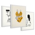 Zestaw obrazy w ramie 50x70 galeria - Kobiece, plakaty, bielizna, garderoba - rama biała