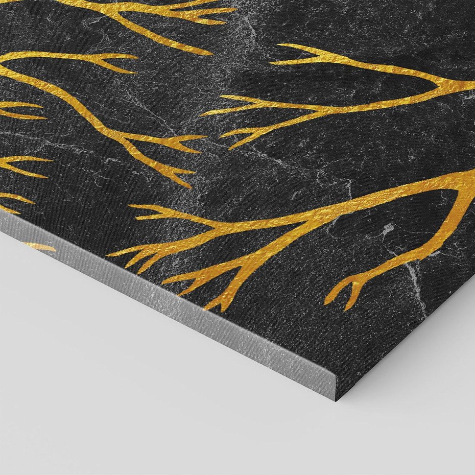 Obraz na płótnie 60x60 - Marmurowe Drzewa Snu - złote gałęzie, drzewa