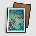 Plakat w ramie 50x70 - Tropikalne palmy w krainie słonecznych wakacji - palmy, tropiki - rama czarna