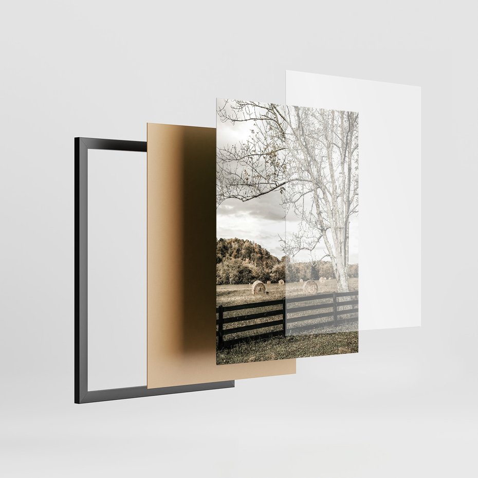 Zestaw obrazy w ramie 50x70 galeria - Pole, wieś, snopki, siana - rama czarna