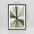 Plakat w ramie 50x70 - Jasna Zieleń w Makro - makro zdjęcie liści, jasna zieleń - rama czarna