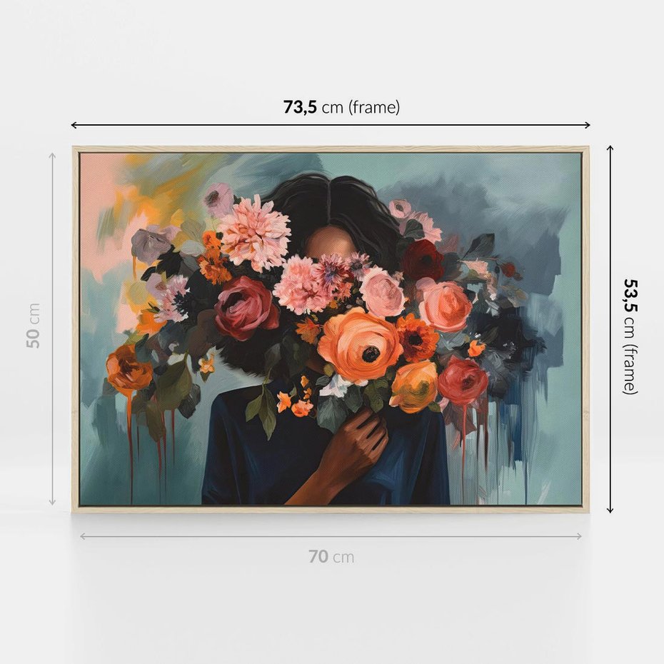 Obraz w ramie 70x50 - Ukryte Emocje - obraz, akwarela - rama drewno