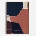 Obraz w ramie 50x70 - Abstrakt Marsala - nieregularne plamy, kształty - rama drewno