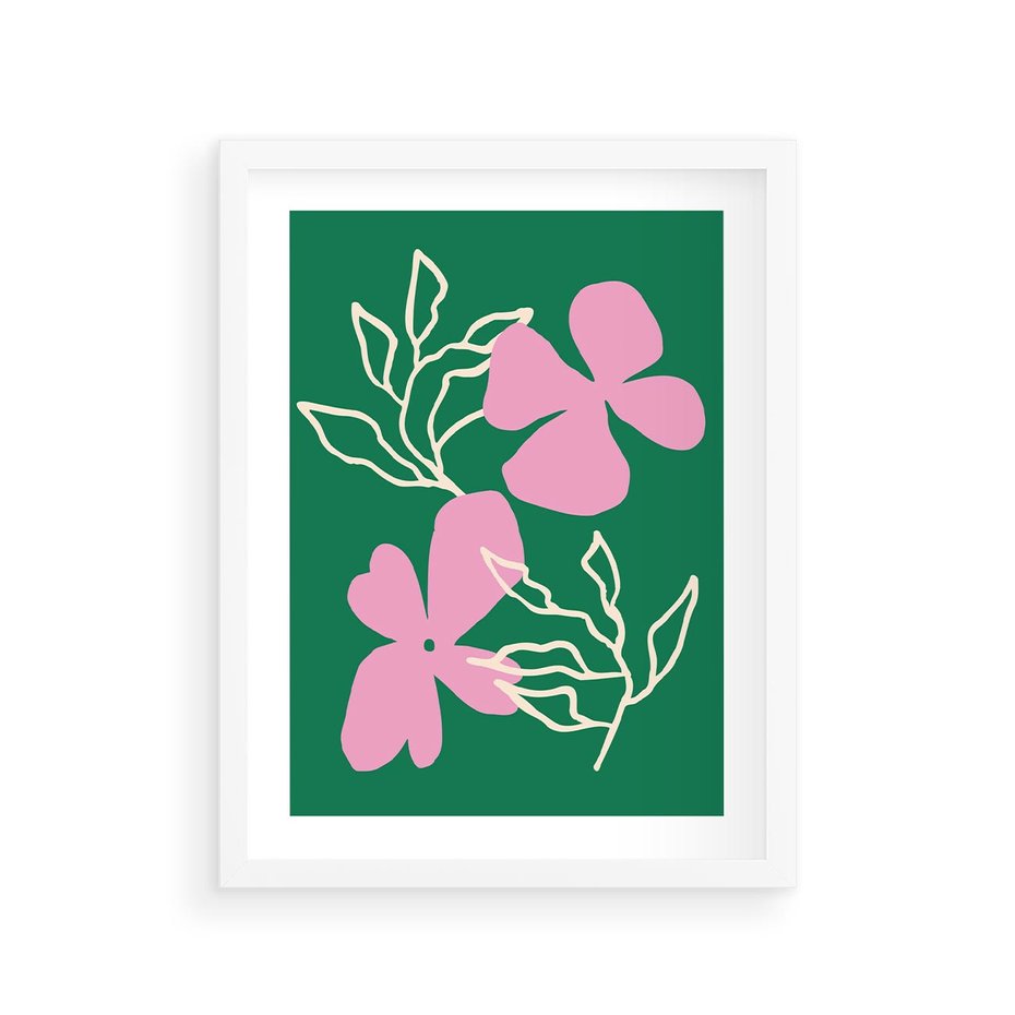 Plakat w ramie 30x40 - Wewnętrzne Fale - abstrakcyjny plakat, boho styl - rama biała