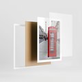 Plakat w ramie 50x70 - Londyńska budka w perspektywie - budka, Londyn - rama biała