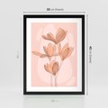 Plakat w ramie 30x40 - Przenikające Kształty - minimalistyczny plakat, pudrowe kwiaty - rama czarna