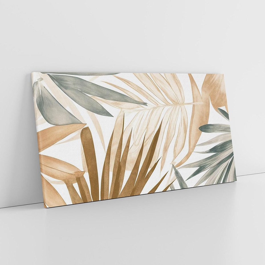 Obraz na płótnie 140x70 - Liście w Akwareli - akwarela, malowane liście