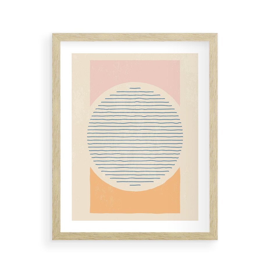 Plakat w ramie 40x50 - Rozbijająca Opowieść - geometryczne kształty, koła - rama drewno