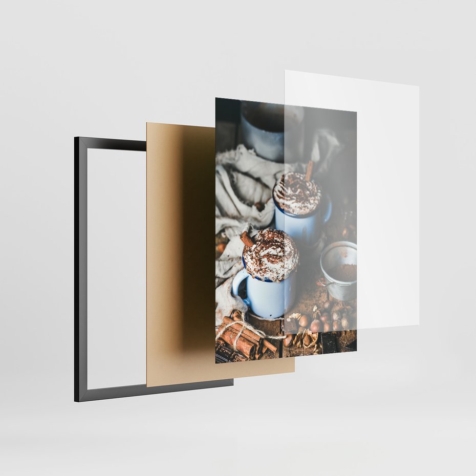 Zestaw obrazy w ramie 40x50 galeria - Kawa, napis, pozytywny, cytat - rama czarna