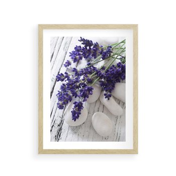 Plakat w ramie 40x50 - relaks z aromatem - lawenda, spa - rama drewno