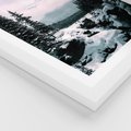 Plakat w ramie 40x50 - Zimowe Góry - zimowy krajobraz, góry - rama biała
