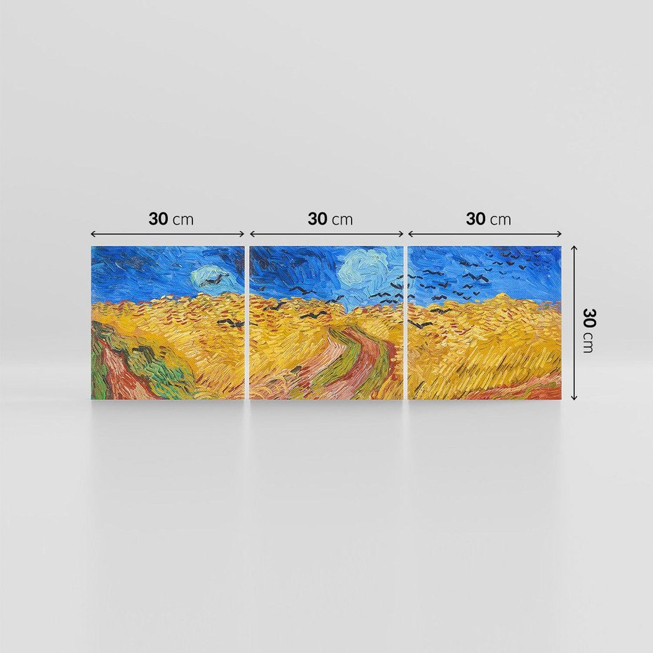 Obraz na płótnie 90x30 - "Wheatfield with Crows" (1890) Vincent van Gogh - Reprodukcja - reprodukcja, obraz na płótnie