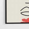 Obraz w ramie 50x50 - Impresje Plam - abstrakcyjny obraz, przypomina twarz - rama czarna