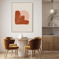 Obraz w ramie 80x120 - Przenikanie Granic - nowoczesny plakat, abstrakcyjne kształty - rama drewno