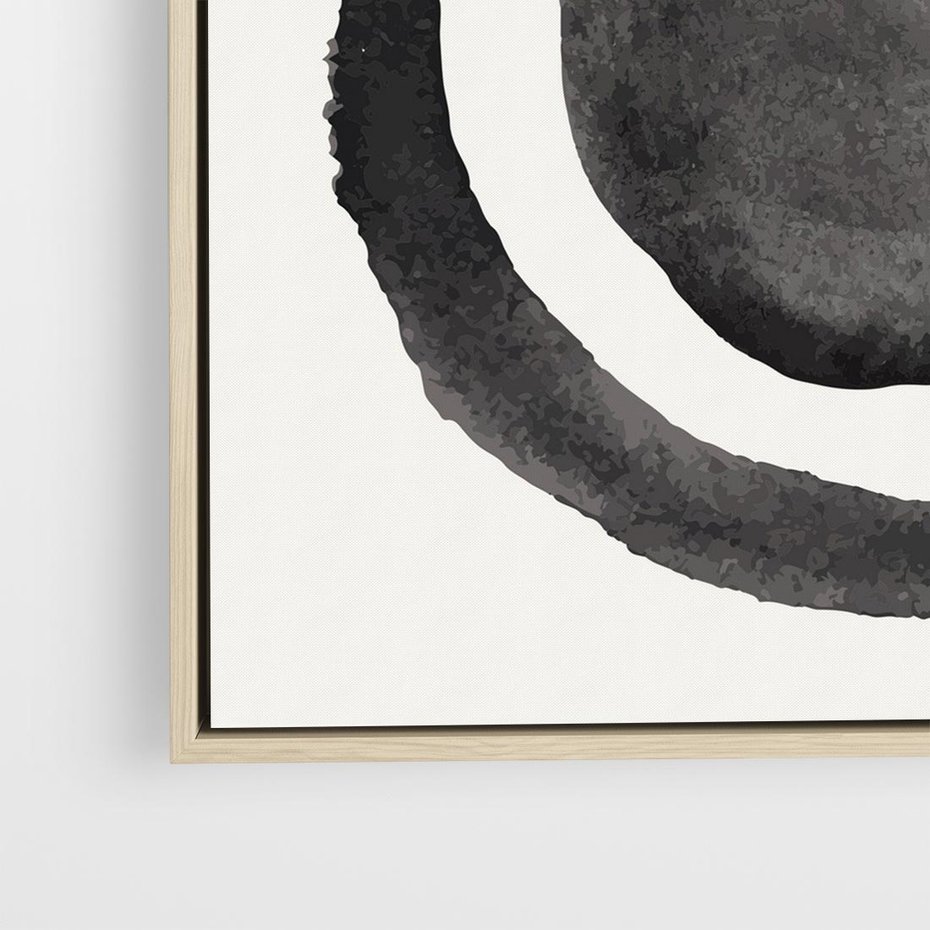 Obraz w ramie 50x50 - Bezgraniczne Widoki - abstrakcyjne plamy okręgi, akwarelowe - rama drewno