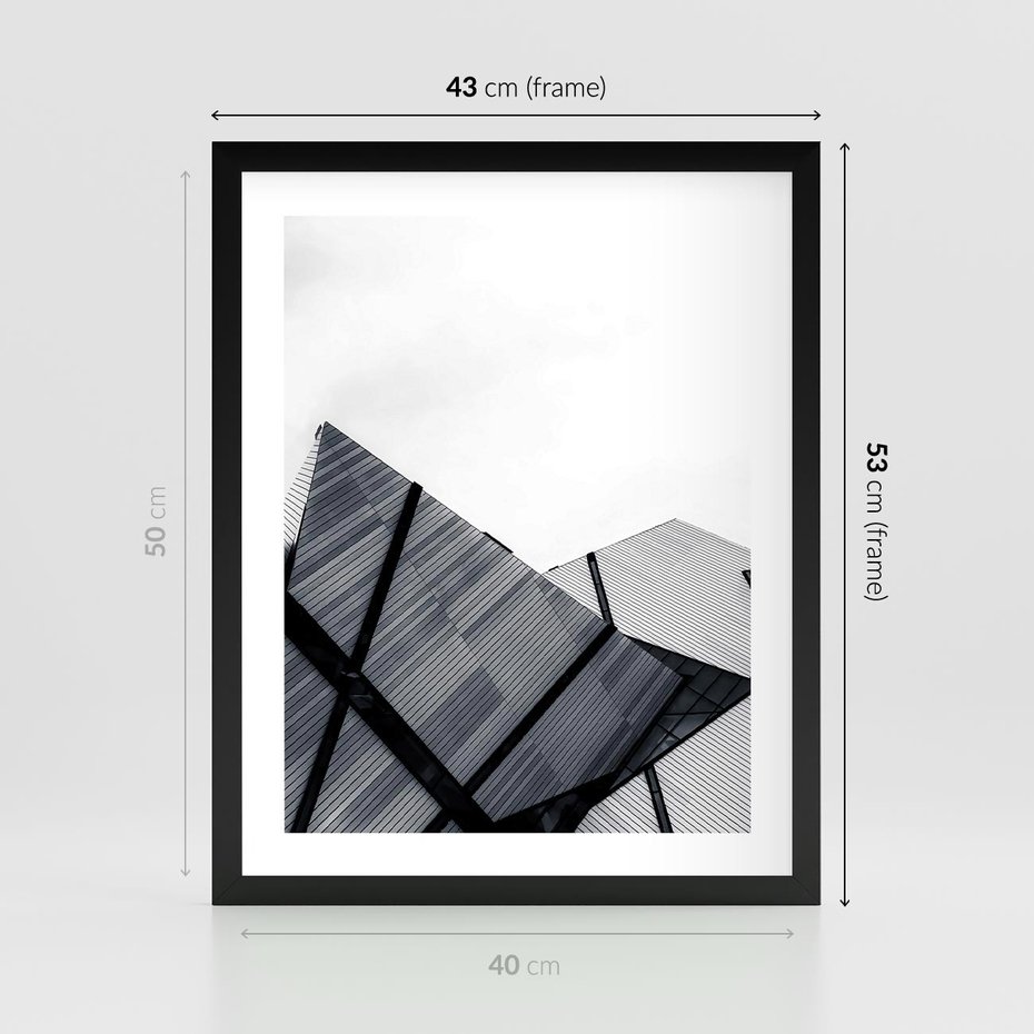 Plakat w ramie 40x50 - Nowoczesna Metropolia - architektura, proste linie - rama czarna
