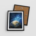 Plakat w ramie 40x50 - Kosmiczne Horyzonty - Ziemia, kosmos - rama czarna