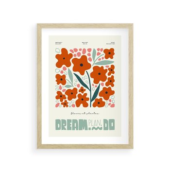 Plakat w ramie 50x70 - Abstrakcyjne Spektrum - kwiaty, abstrakcja - rama drewno