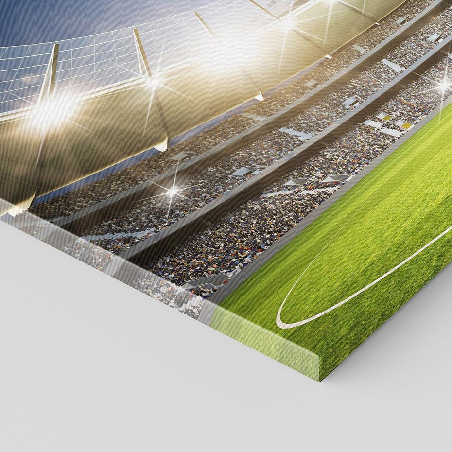 Obraz na płótnie 120x80 - pasja piłki nożnej - stadion, piłka