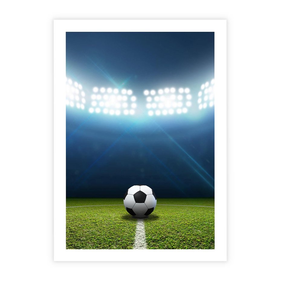 Plakat bez ramy 30x40 - Piłka w drodze do gola - piłka, gol