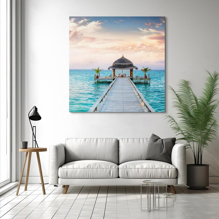 Obraz na płótnie 80x80 - Morski Pomost - morze, pomost