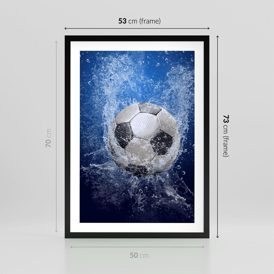 Plakat w ramie 50x70 - Młodzieżowy Zapał - piłka, młodzieżowy - rama czarna