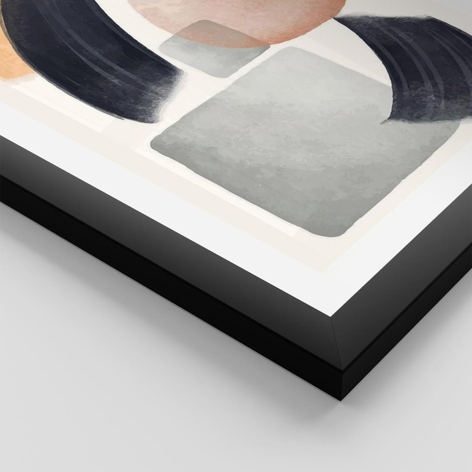 Plakat w ramie 40x50 - Graficzna Kreatywność - abstrakcyjna grafika, plamy - rama czarna