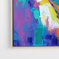 Obraz w ramie 50x70 - Olejne Wibrujące Emocje - abstrakcyjny obraz, różne kolorowe maźnięcia pędzla - rama drewno