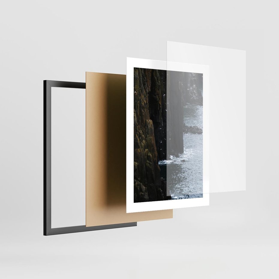 Plakat w ramie 30x40 - Piękno norweskich krajobrazów - fiordy, morze - rama czarna