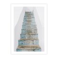 Plakat bez ramy 30x40 - Niebieskie Schody Santorini - stare kamienne schody, niebieskie schody