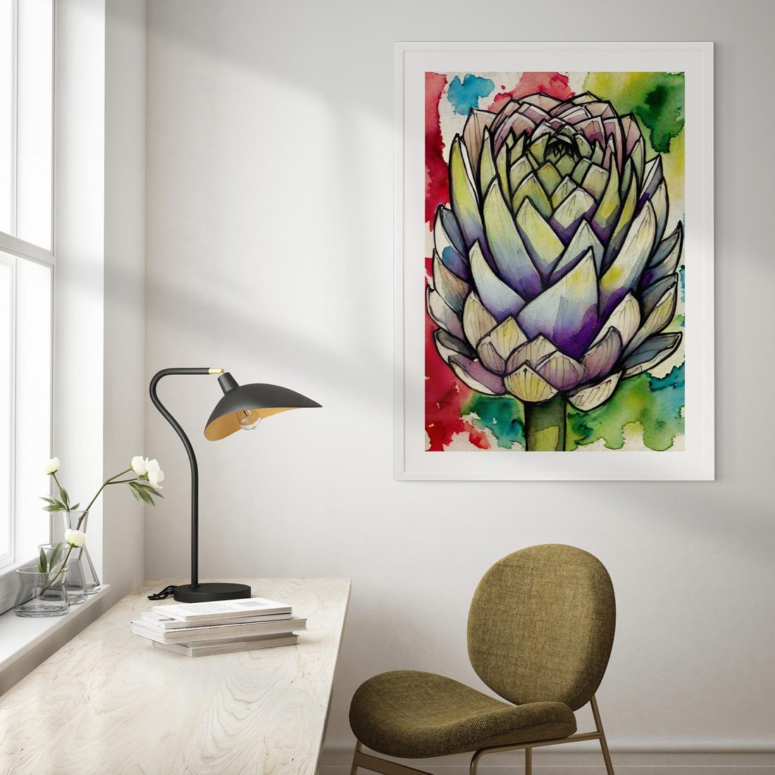 Plakat bez ramy 50x70 - Zamknięte w Roślinie - abstrakcja, akwarela