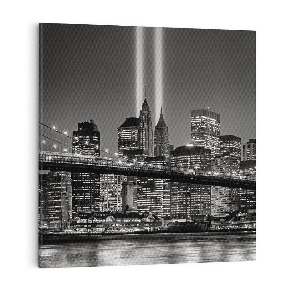 Obraz na płótnie 70x70 - Miasto ożywione nocą - miasto, noc