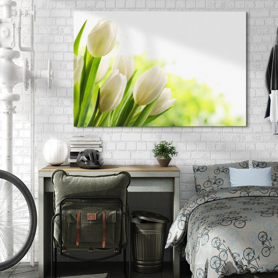 Obraz na płótnie 120x80 - delikatność kwiatów - tulipany, kwiat