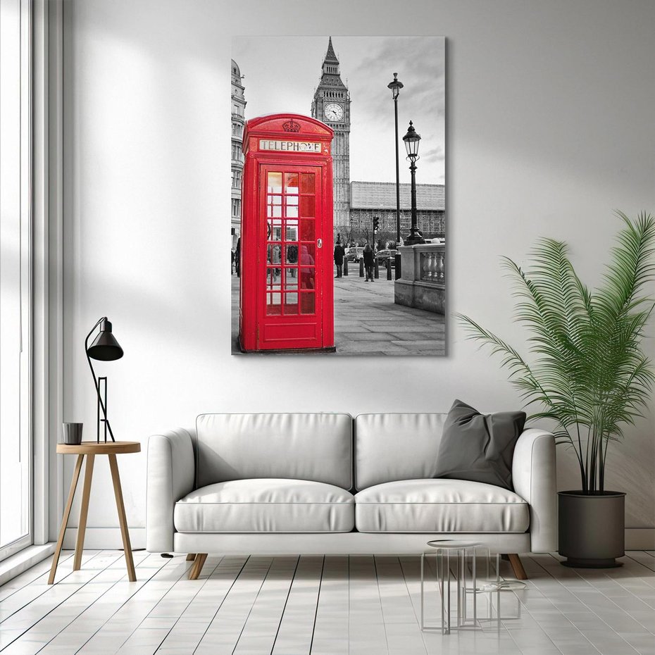 Obraz na płótnie 50x70 - Budka w Londynie - Londyn, budka