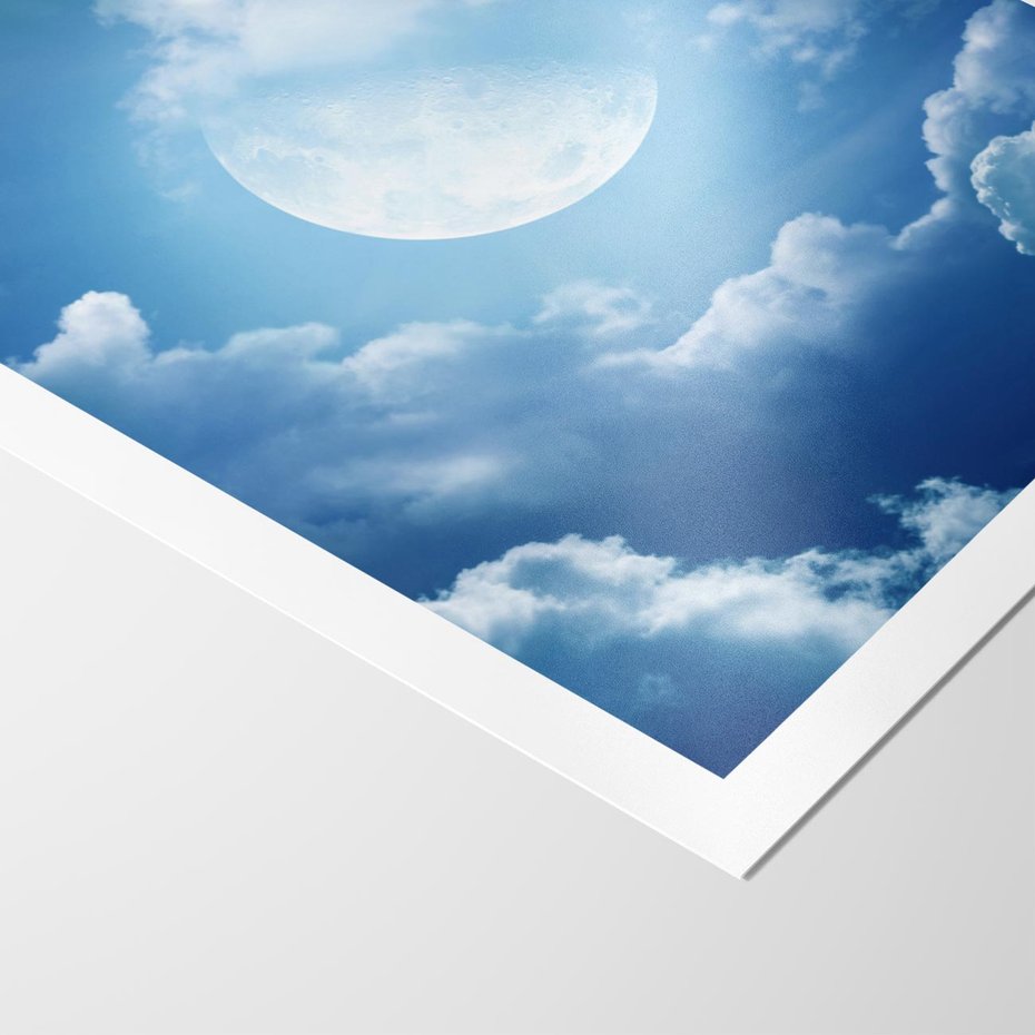 Plakat bez ramy 50x70 - Księżycowe Chmury - księżyc, chmury