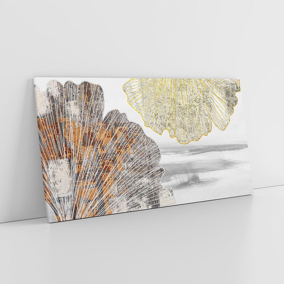 Obraz na płótnie 120x60 - Złote liście melancholii - liście miłorzębu, tekstura
