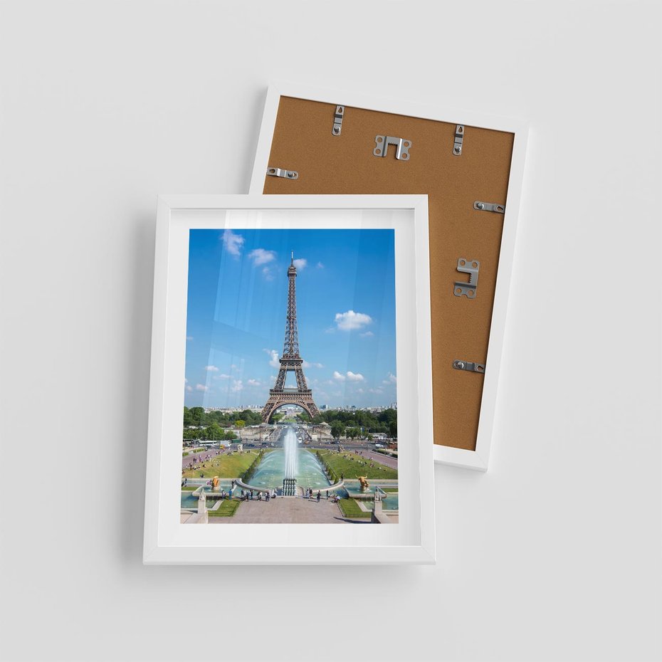 Plakat w ramie 30x40 - Wieża Eiffla - Eiffla, Paryż - rama biała