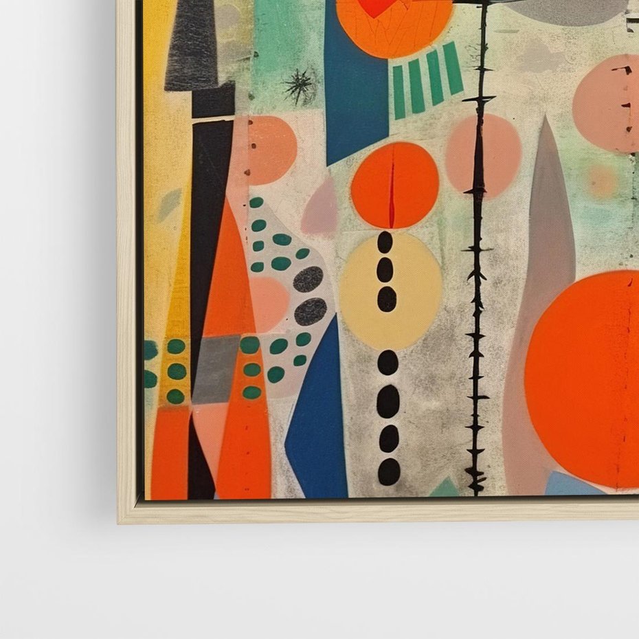 Obraz w ramie 80x80 - Wewnętrzne Zagadki Kształtów - abstrakcyjny obraz, sztuka abstrakcji - rama drewno