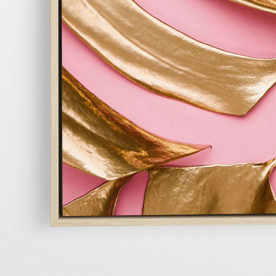 Obraz w ramie 80x120 - Przyjemność w Naturze - złote, liście - rama drewno