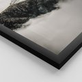 Zestaw obrazy w ramie 50x70 galeria - Rustykalna, chata, góry, mgły - rama czarna