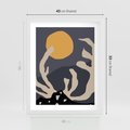 Plakat w ramie 40x50 - Tajemniczy Księżyc - nowoczesna sztuka, plakat - rama biała