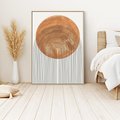 Obraz w ramie 70x100 - Konturem Kształtowane - koło, boho styl - rama drewno