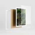 Plakat w ramie 50x70 - Żywiołowa Zieleń - mur, liście - rama biała