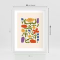 Plakat w ramie 30x40 - Minimalistyczna Harmonia - kwiaty, sztuka nowoczesna - rama biała