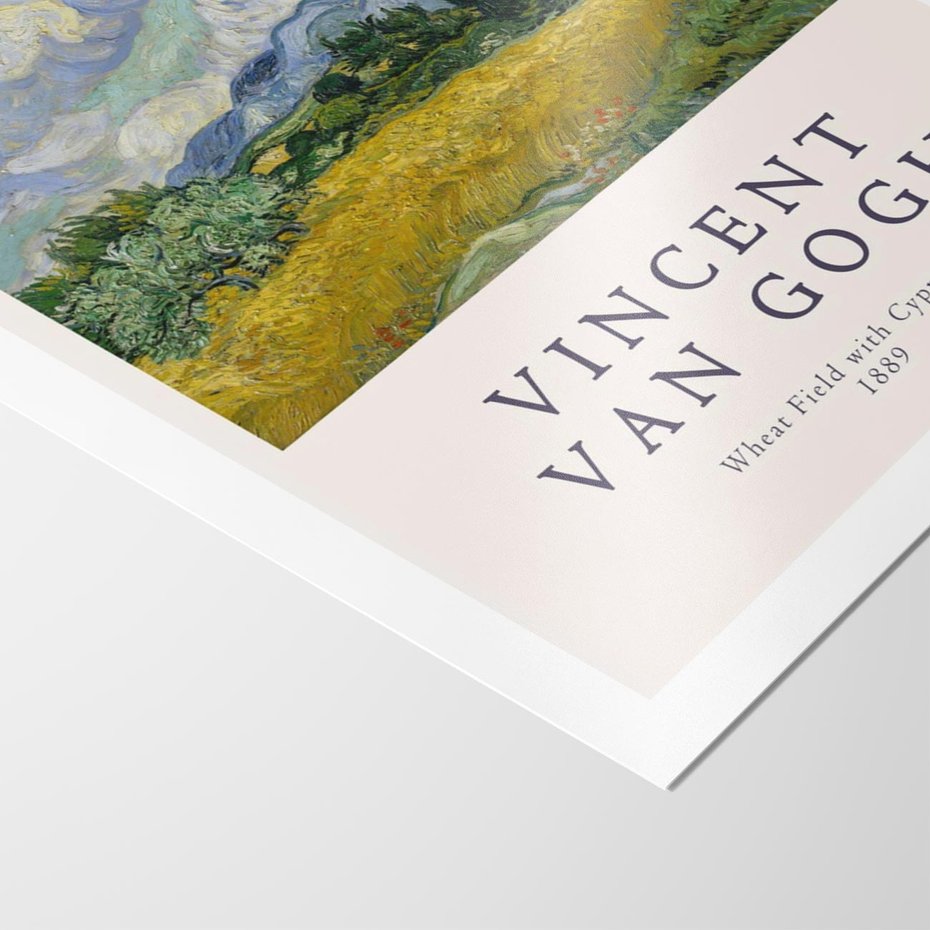 Plakat bez ramy 50x70 - Pole z Cyprysami - reprodukcja obrazu, van gogh